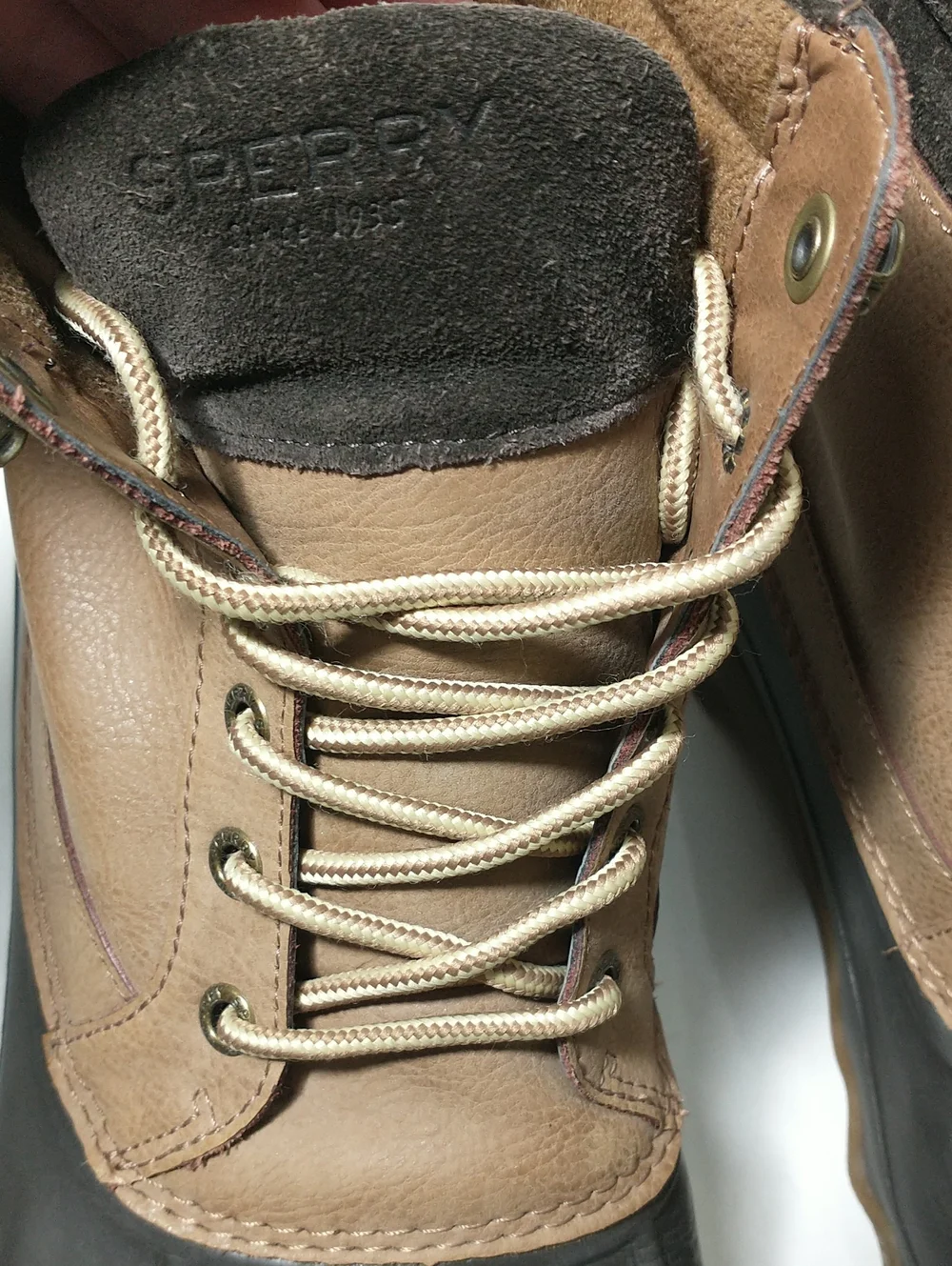 Sperry Brewster Duck Boot,‎ Stain/Water Resistant Leather, Size Men's 10, Brown